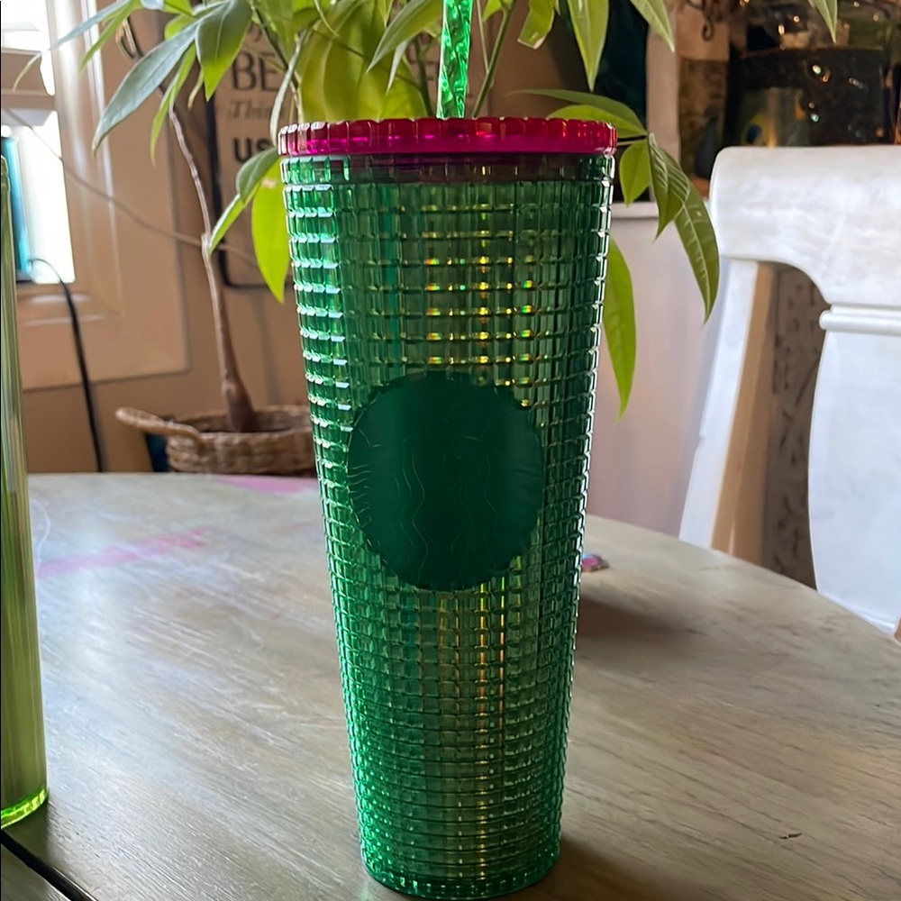 Starbucks Green and Pink Tumbler